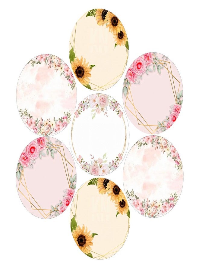 SLGIFT Vinyl Round Floral Theme Sticker, Self-Adhesive Vinyl Stickers, 40 Pieces, 2 x 2 Inches Round Sticker, 4 Unique Designs, R158 - Image 1